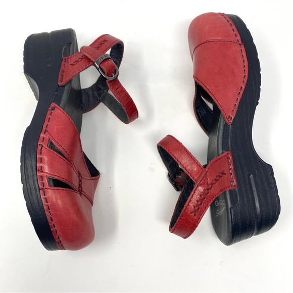 Dansko Maeve Leather Ankle Strap Clog Sandals 38 - Picture 3 of 10